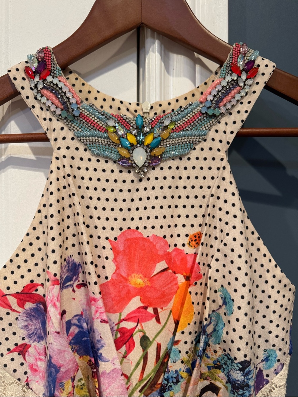 Anthropologie Ranna Gill GEMSTONES Floral Multicolor Halter Maxi Dress size 0